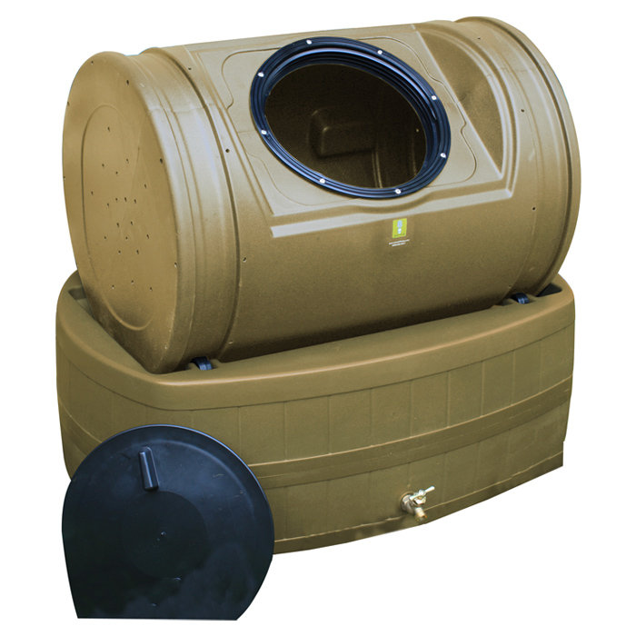 Compost Wizard Hybrid 7 Cu. Ft. Tumbler Composter and 47 Gallon Rain