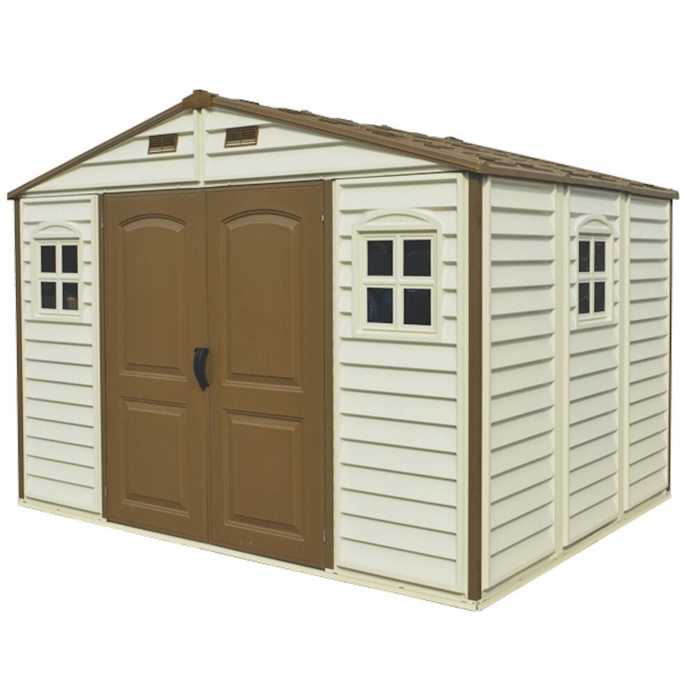 Duramax Woodside 10 1/2 ft. W x 8ft. D Vinyl Storage Shed 