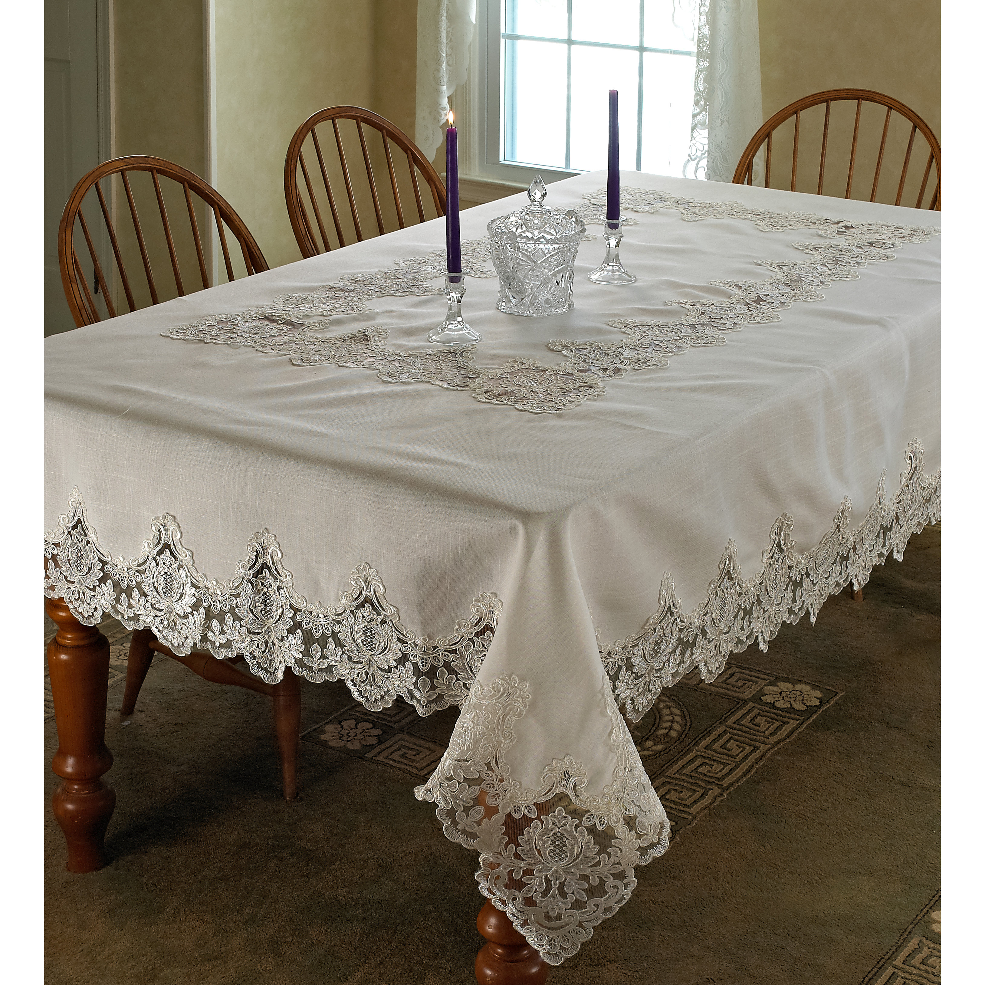 Imperial Embroidered Vintage Lace Tablecloth | Wayfair