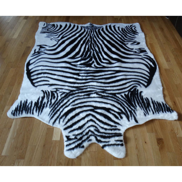 Animal Hide White/Black Zebra Area Rug Wayfair