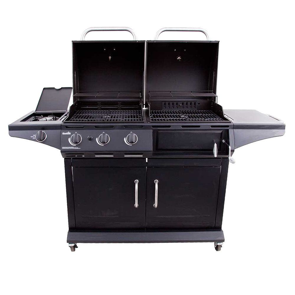 CharBroil 2in1 Charcoal and 3Burner Gas Deluxe Combo Grill with Side