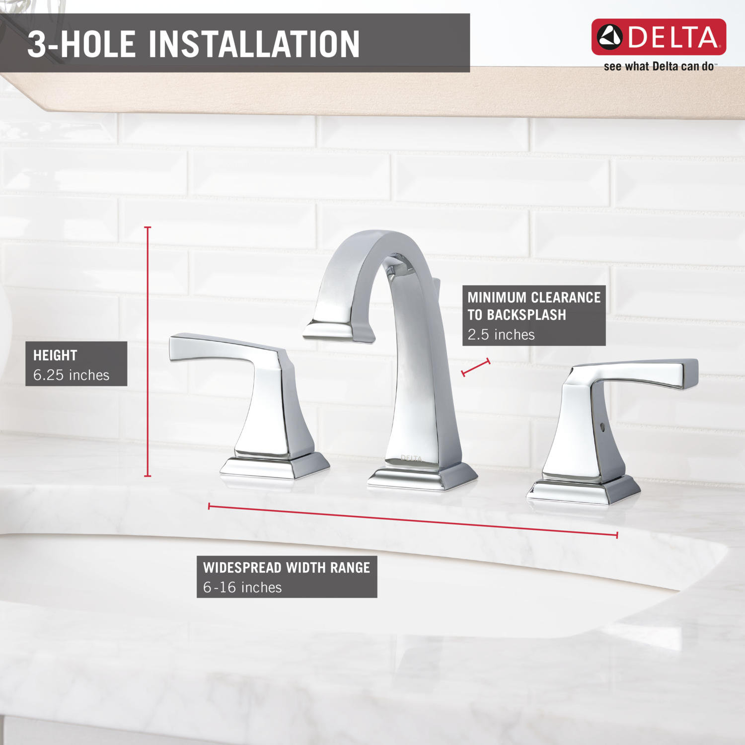 Delta Dryden Widespread Bathroom Faucet with Double Lever Handles