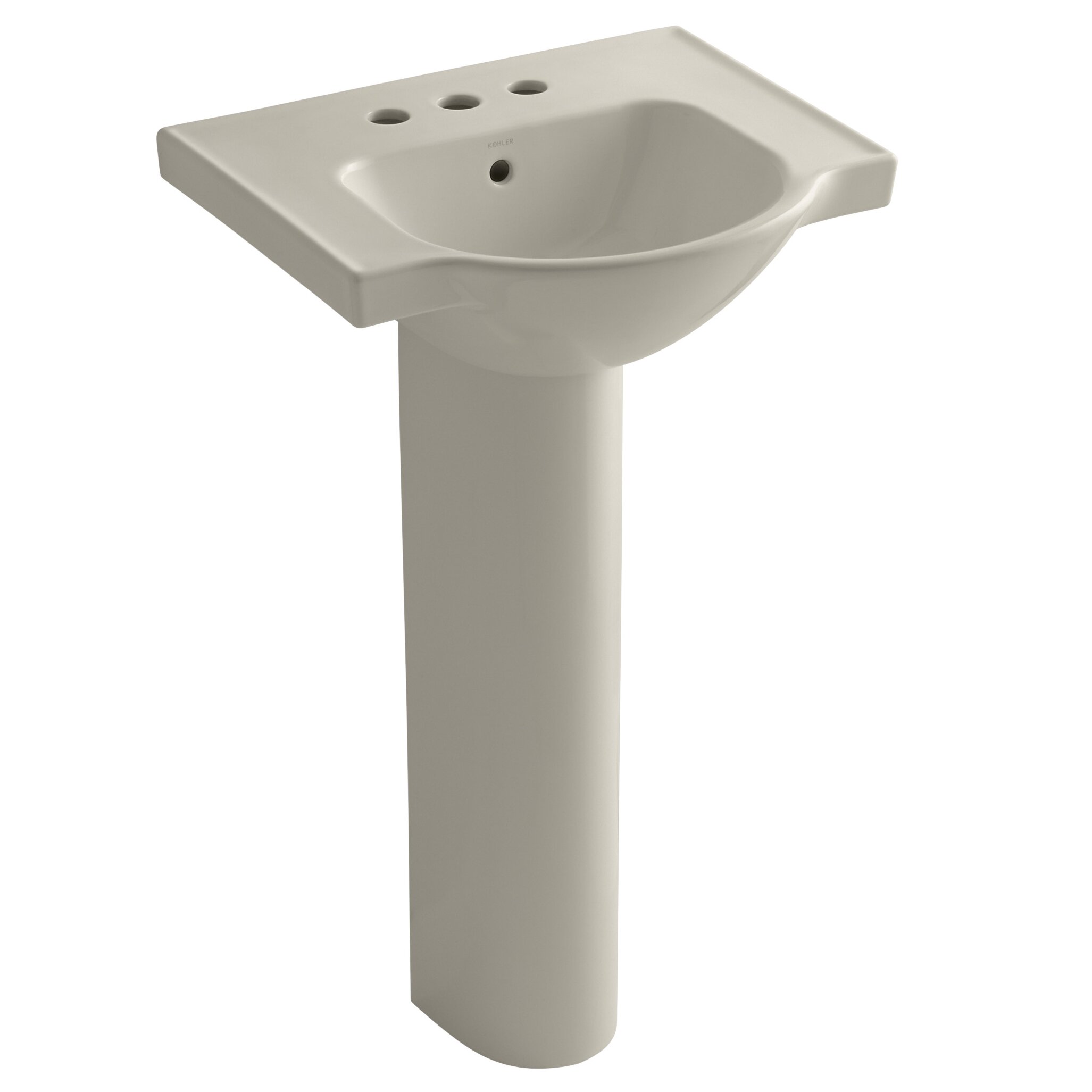 Kohler Veer 21 Pedestal Bathroom Sink With 4 Centerset Faucet Holes   Kohler Veer 21 Pedestal Bathroom Sink With 4 Centers 5265 4 