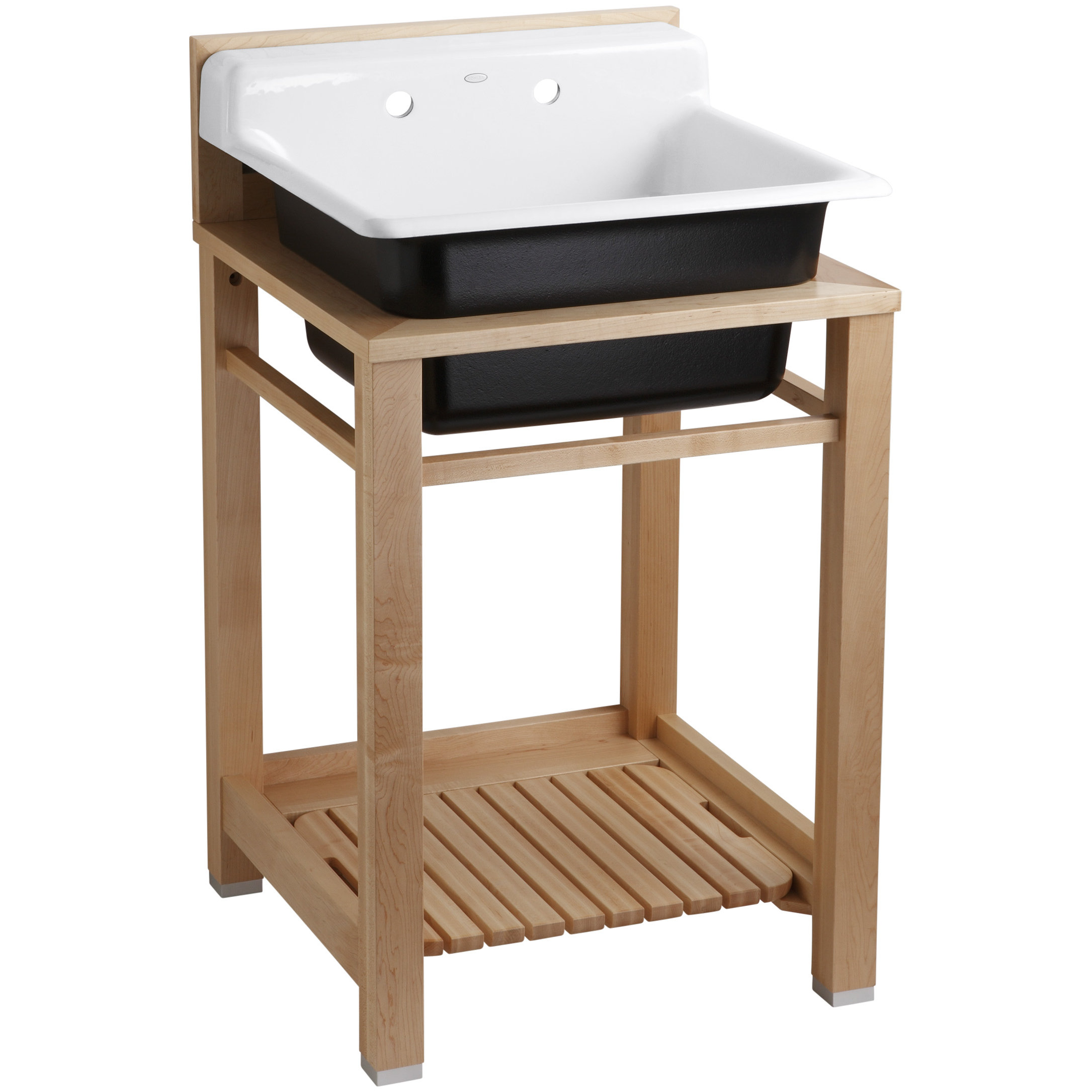 Bayview 25.5" x 24" Single Utility Sink with 2 Faucet Holes Wayfair