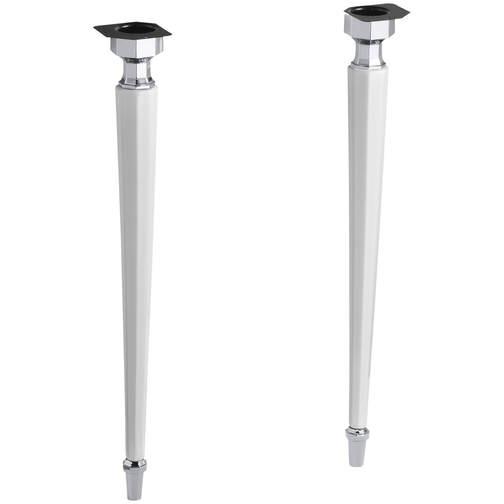 Kathryn Octagonal Fireclay/Polished Chrome Tapered Brass Table Legs