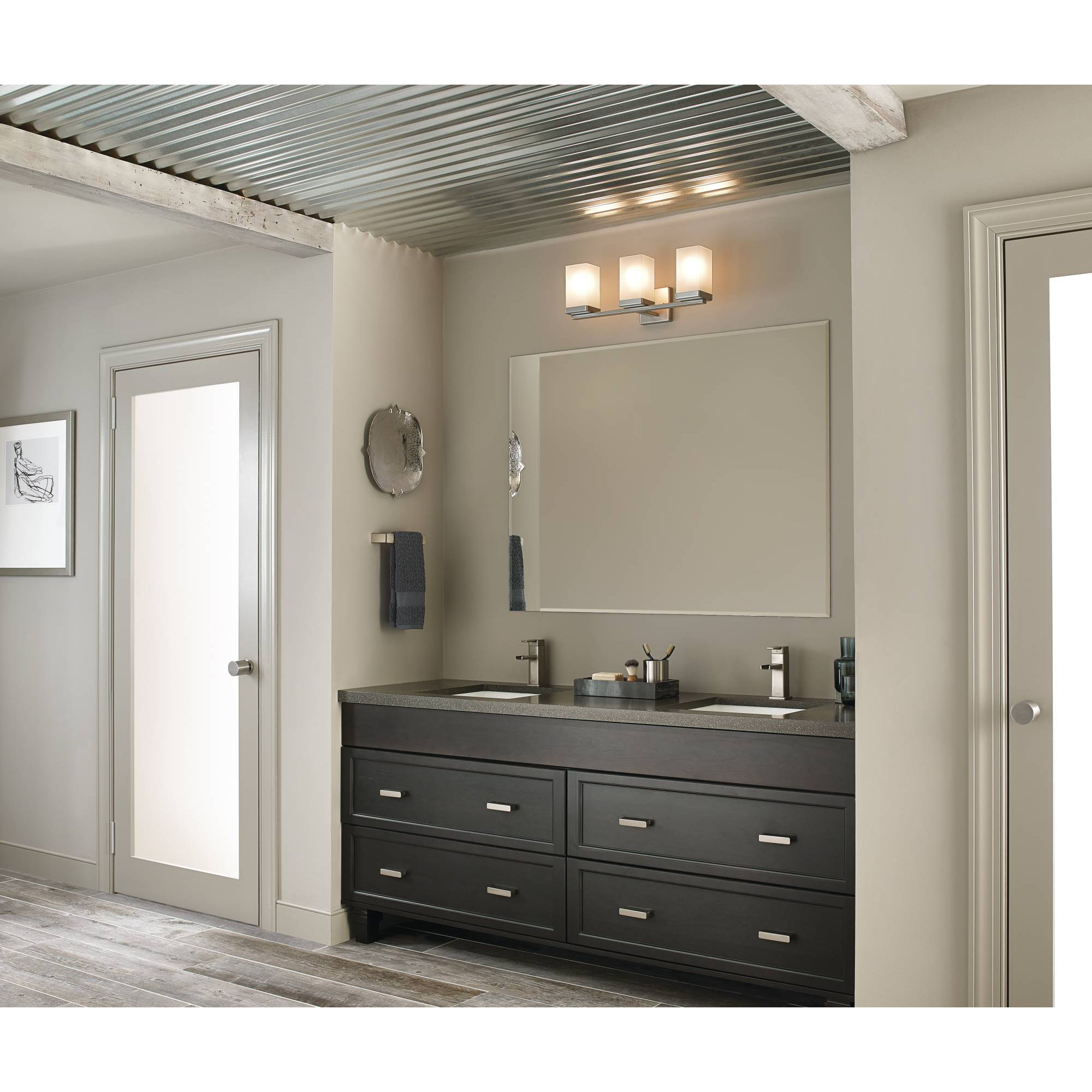 Moen 90 Degree 3 Light Bath Vanity Light & Reviews Wayfair