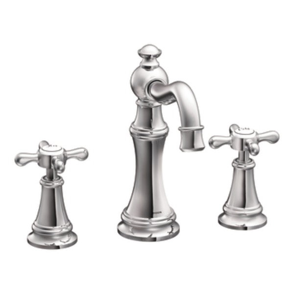 Moen Weymouth Double Handle Widespread High Arc Bathroom Faucet with ...