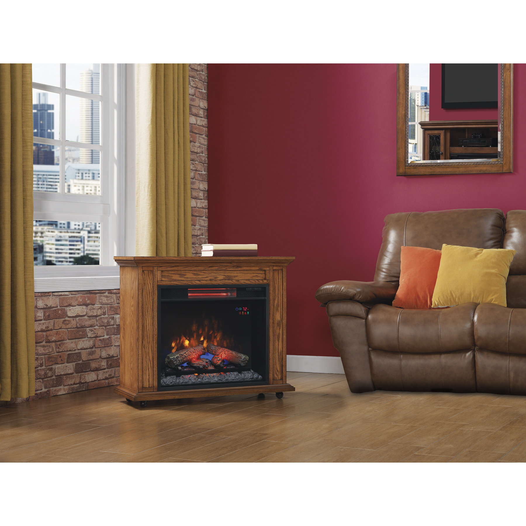 Duraflame Rolling Mantel with Electric Infrared Quartz Fireplace & Reviews Wayfair