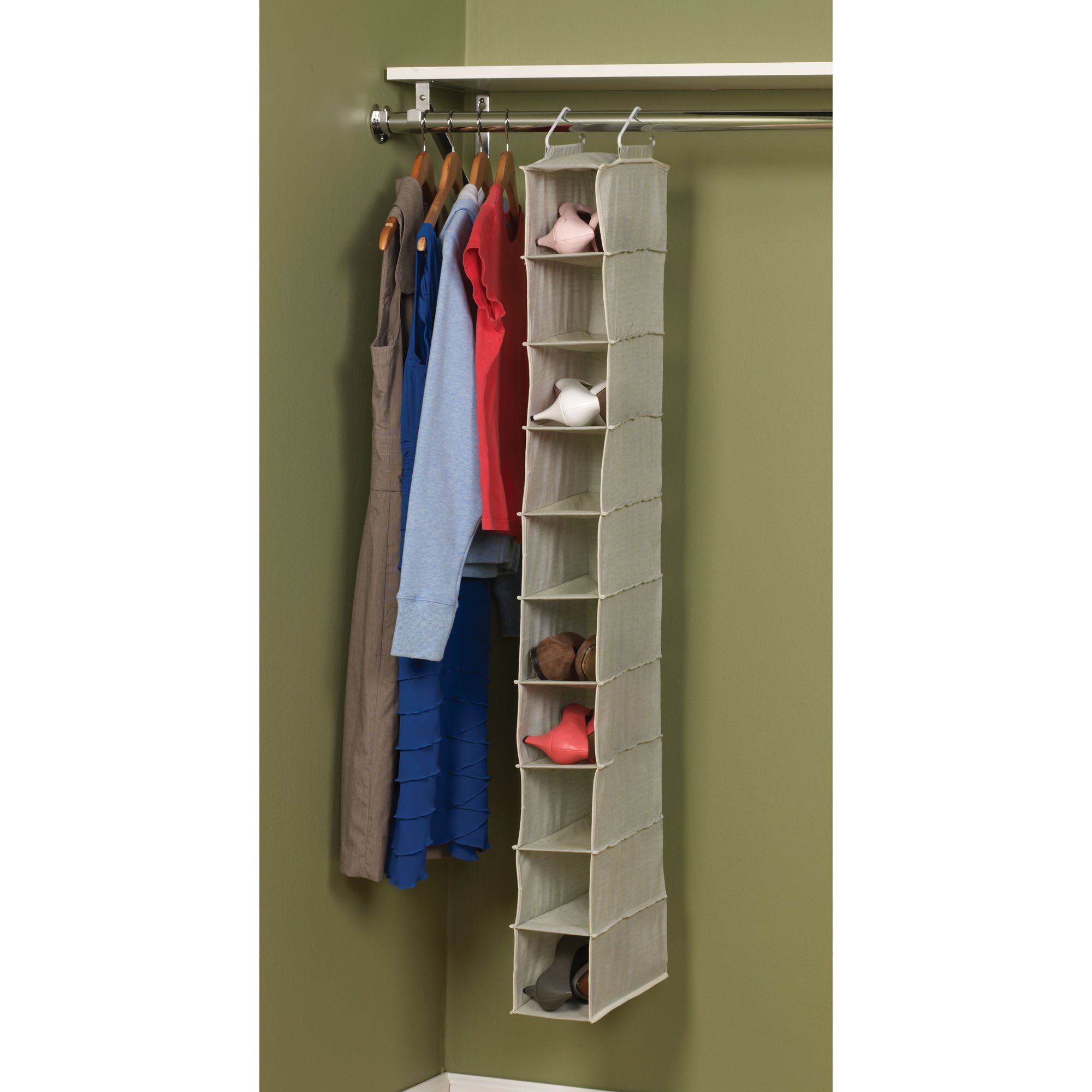 Household Essentials 10 Pocket Hanging Shoe Organizer & Reviews | Wayfair