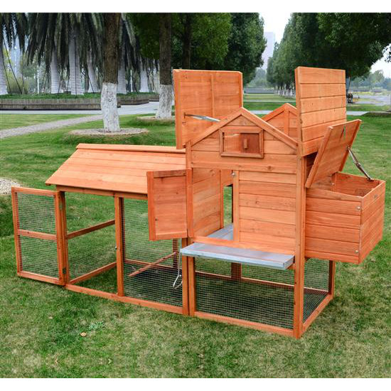 Aosom Large Pawhut Chicken Coop with Hinged Roof and Nesting Box