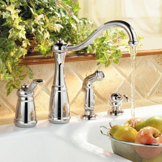 Marielle Single Handle Deck Mounted Kitchen Faucet With Side Spray And Soap Dispenser Wayfair