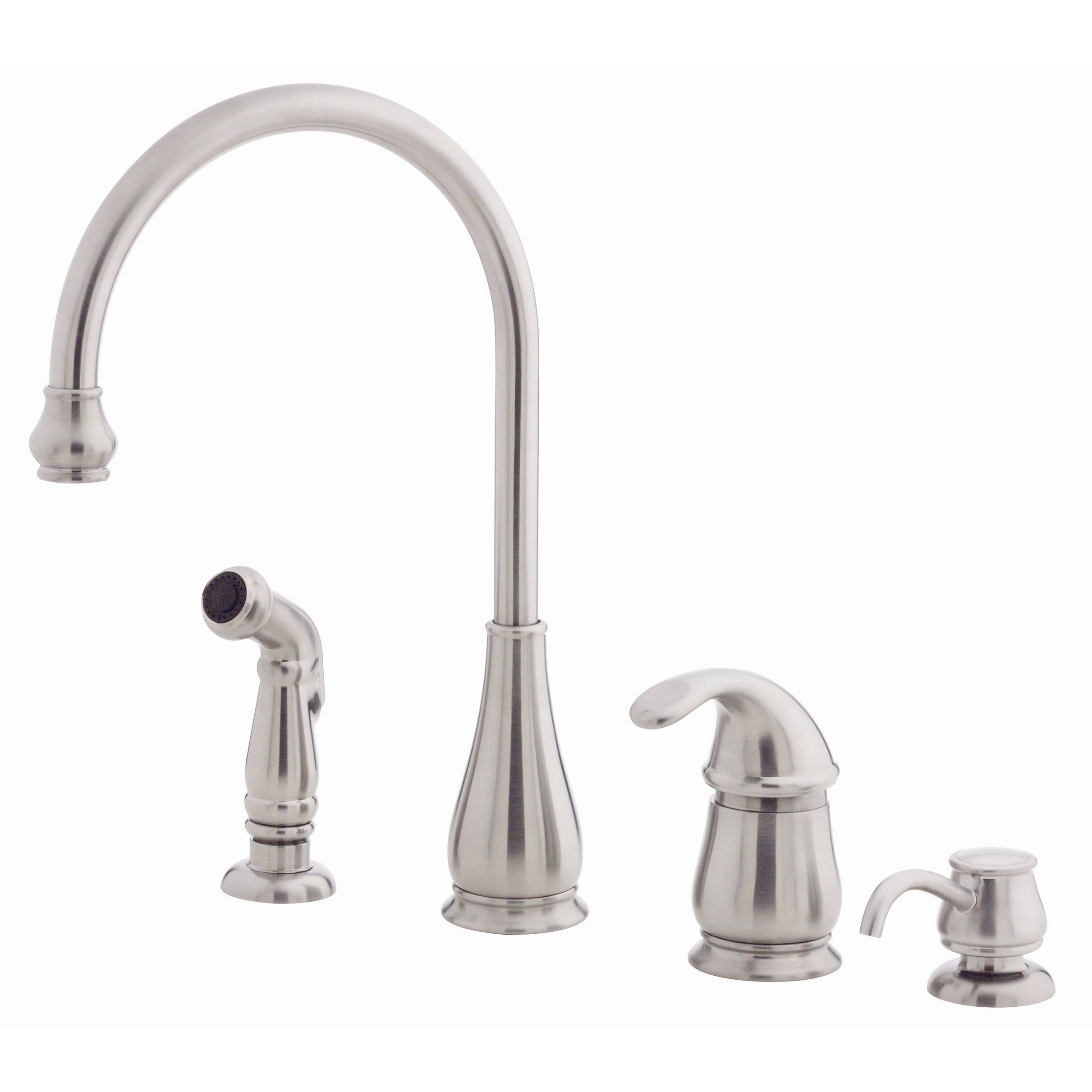 Treviso Single Handle Deck Mounted Kitchen Faucet with Soap Lotion