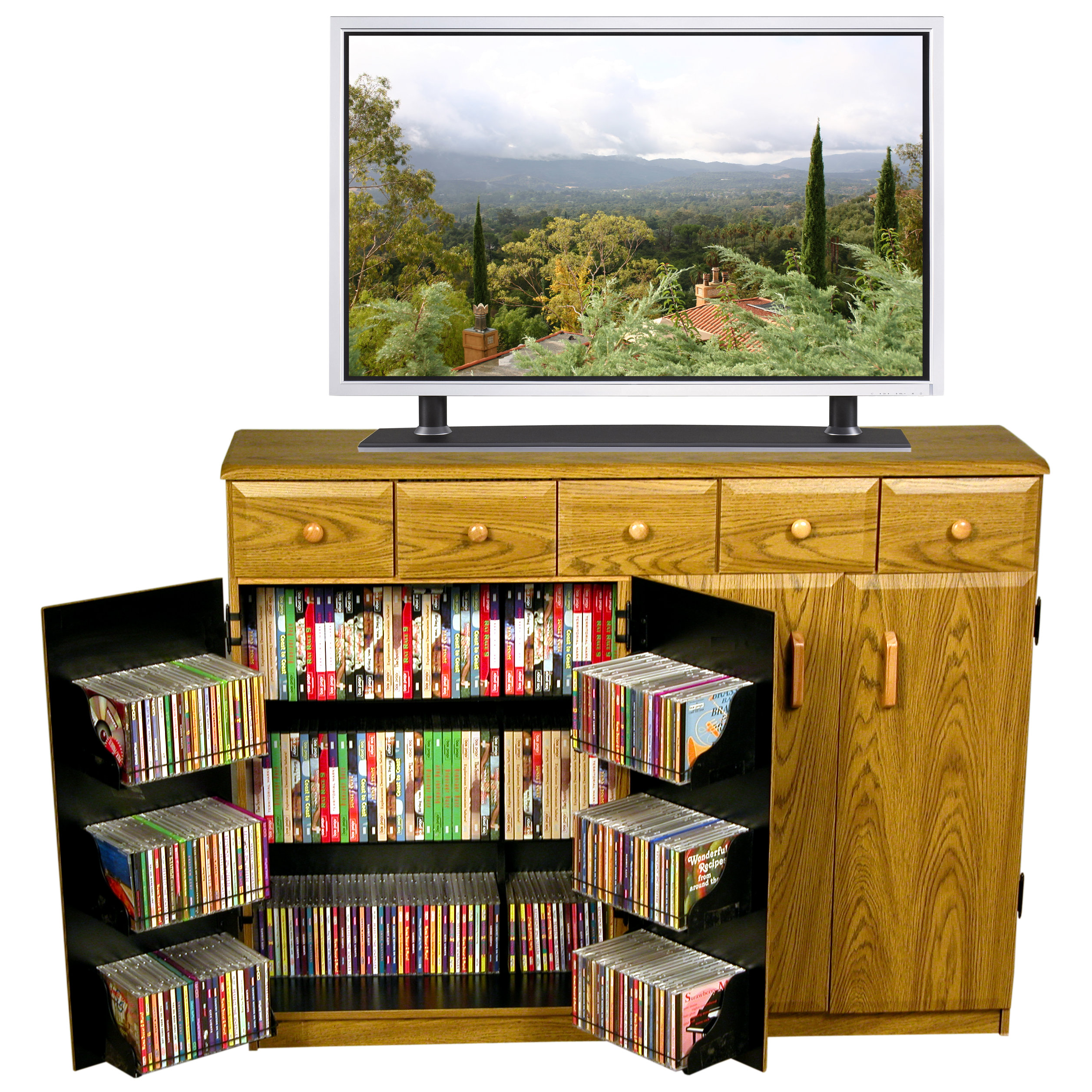 VHZ Entertainment Multimedia with Library Style Drawers Wayfair