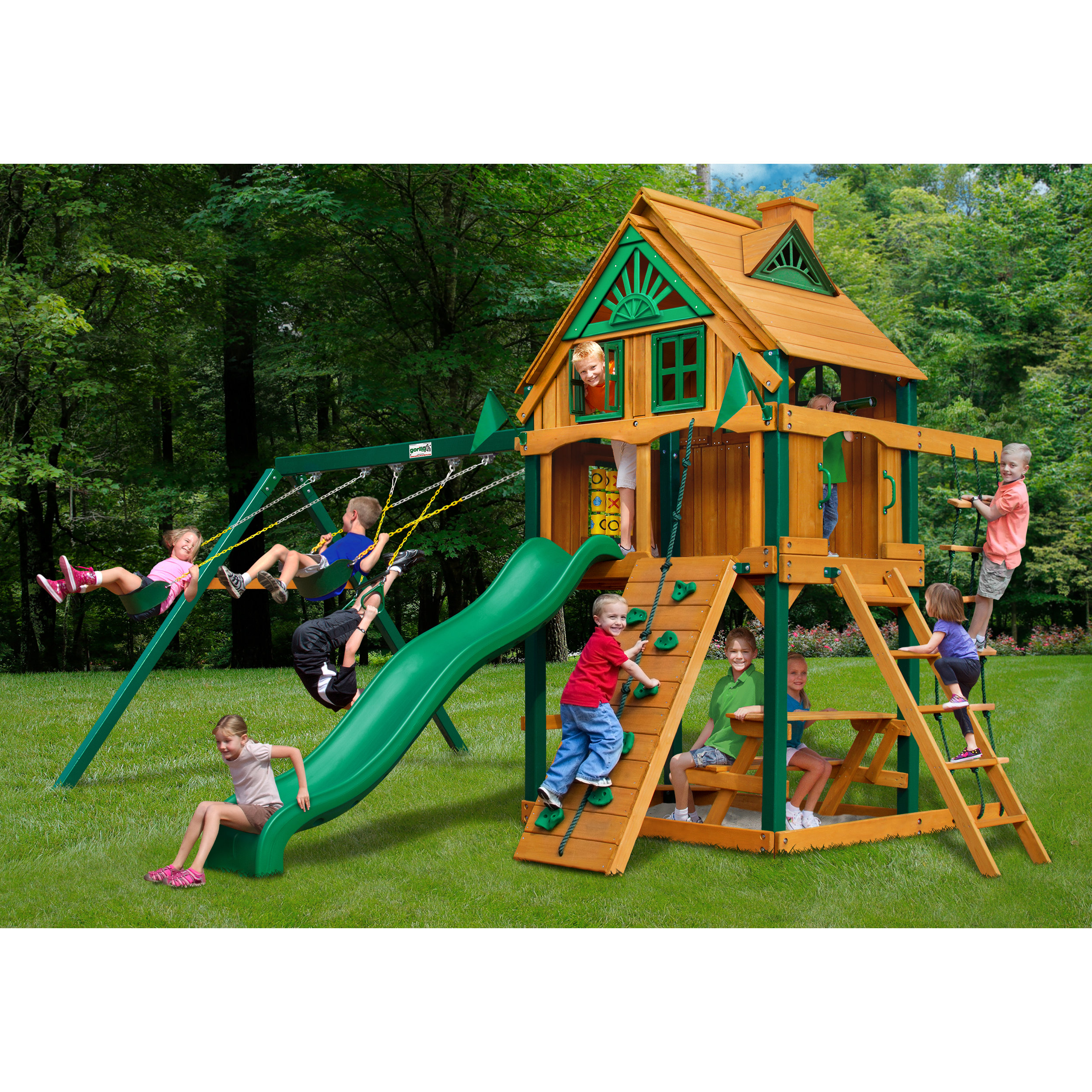 Chateau Treehouse Swing Set Wayfair