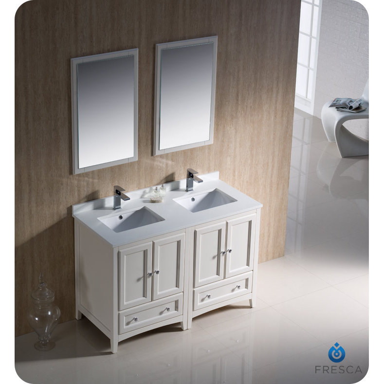 Oxford 48" Double Traditional Bathroom Vanity Set with Mirror Wayfair